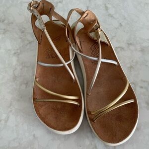 Ancient greek metallic sandals